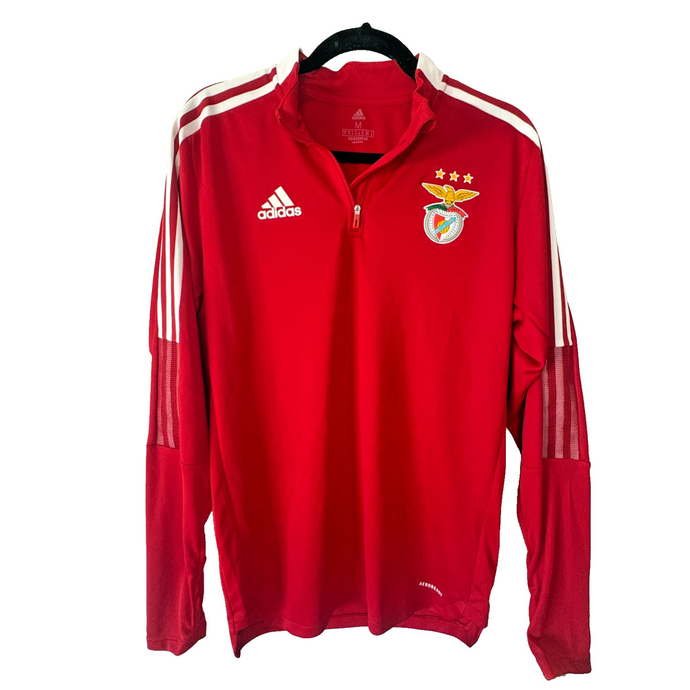 Adidas SL Benfica Condivo 20 Training Top Men M Red 1/4 Zip AEROREADY